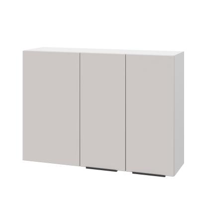 Шкаф верхний угловой ШВУП 1000 Корпус: ЛДСП белый 16мм; фасад: фрезеровка Оливия, МДФ моно керамика 16 мм