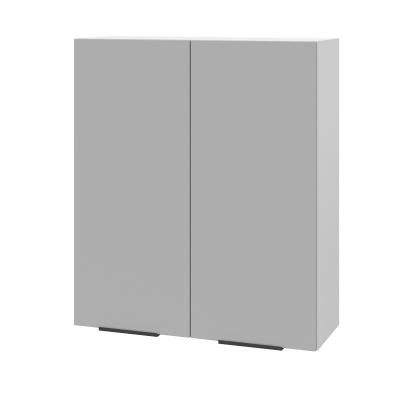 Шкаф верхний (премьер) ШВ 800Н Корпус: ЛДСП белый 16мм; фасад: фрезеровка Оливия, ЛДСП серый софт 16 мм