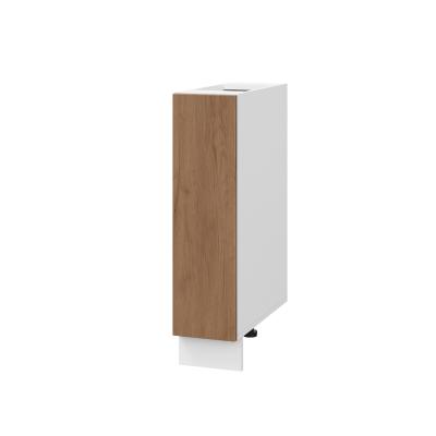 Шкаф шижний ШНБ 200 Корпус: ЛДСП белый 16мм; фасад: фрезеровка Оливия, ЛДСП дуб крафт табачный 16 мм