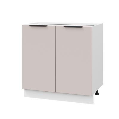 Шкаф нижний ШН 800 Корпус: ЛДСП белый 16мм; фасад: фрезеровка Оливия, МДФ сиена тауп 16 мм