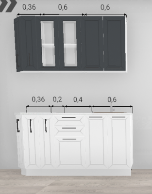 Кухня Кельн Софт смок 1,56 м с врезной мойкой и посудосушителем (4647) Кухня Кельн Софт смок 1,56 м с врезной мойкой и посудосушителем (4647)