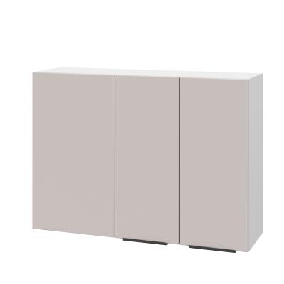 Шкаф верхний угловой ШВУП 1000 Корпус: ЛДСП белый 16мм; фасад: фрезеровка Оливия, МДФ сиена тауп 16 мм