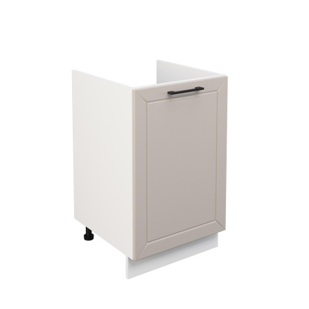 Шкаф нижний под мойку ШНМ 500 Корпус: ЛДСП белый 16мм; фасад: фрезеровка Кельн, МДФ софт бланж 16мм