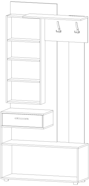 Секция с зеркалом Инфинити Ясень Шимо комбинированный