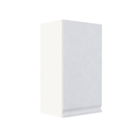Шкаф верхний ШВ 400 Корпус: ЛДСП белый 16мм; фасад: фрезеровка Бруклин, МДФ бетон белый 16мм