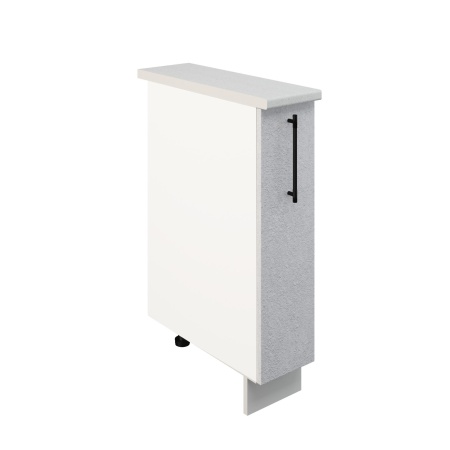 Шкаф шижний ШНБ 200 Корпус: ЛДСП белый 16мм; фасад: фрезеровка Нувель, МДФ бетон белый 16мм