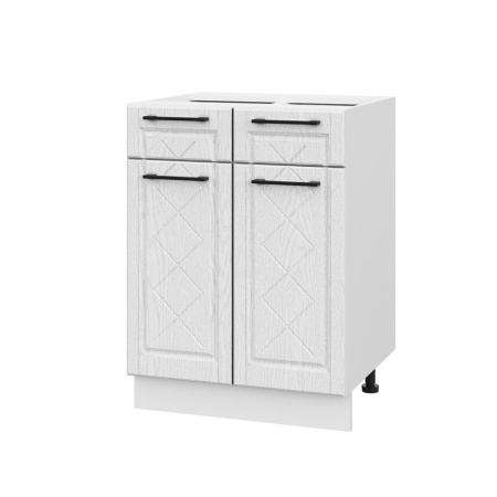 Шкаф нижний с ящиками ШН2Я 600 Барселона белый массив (МДФ 16мм МС София)