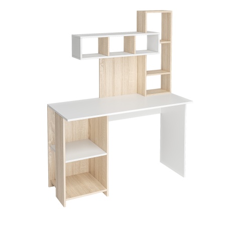 Стол компьютерный Олимп Дуб Сонома / Белый