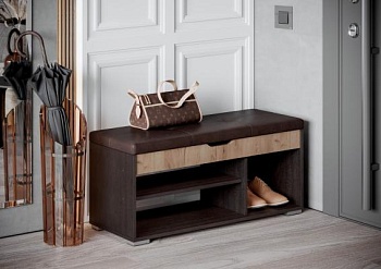 ЭВА Банкетка_БК-001 (длина 1000мм) Венге / Дуб Крафт золотой