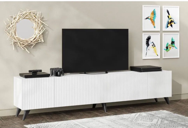 СКАНДИ под ТВ (МДФ) Белый / Белый с опорами