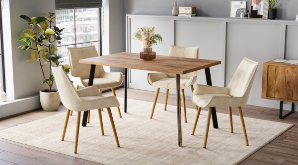 Стол Дублин 32 CRAFT М бабочка В2, ЛДСП Туя / Белый