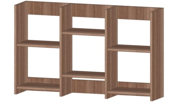 Полка книжная средняя Ясень Шимо тёмный