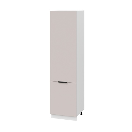 Пенал (премьер) П600Н-11 Корпус: ЛДСП белый 16мм; фасад: фрезеровка Оливия, МДФ сиена тауп 16 мм