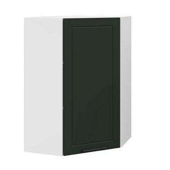 Шкаф верхний угловой (премьер)  ШВУ 600Н Корпус: ЛДСП белый 16мм; фасад: фрезеровка Кельн, МДФ софт пихтовый зеленый 16 мм Шкаф верхний угловой (премьер)  ШВУ 600Н Корпус: ЛДСП белый 16мм; фасад: фрезеровка Кельн, МДФ софт пихтовый зеленый 16 мм