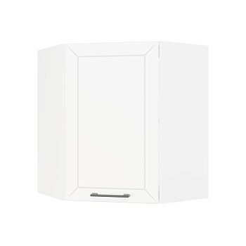 Шкаф верхний угловой ШВУ 600 Корпус: ЛДСП белый 16мм; фасад: фрезеровка Кельн, МДФ софт даймонд 16мм