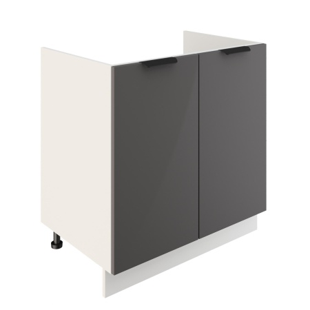 Шкаф нижний под мойку ШНМ 800 Корпус: ЛДСП белый 16мм; фасад: фрезеровка Норд, МДФ софт смок 16 мм