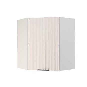 Шкаф верхний угловой ШВУ 600 Корпус: ЛДСП белый 16мм; фасад: фрезеровка Норд Line, МДФ софт даймонд 16 мм