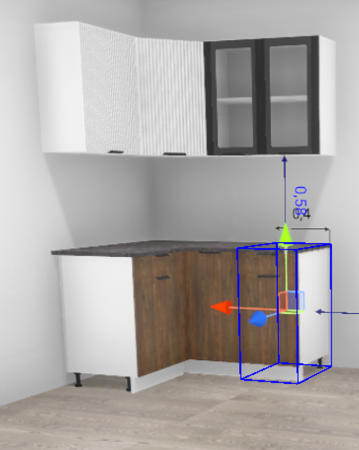 Кухня угловая Норд Софт Line даймонд / Орех канадский  1,2*1,4 м (8888)