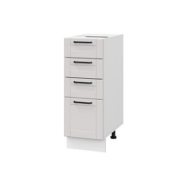 Шкаф нижний с ящиками ШНЯ 300 Корпус: ЛДСП белый 16мм; фасад: фрезеровка Диада, МДФ лофт крем 16 мм