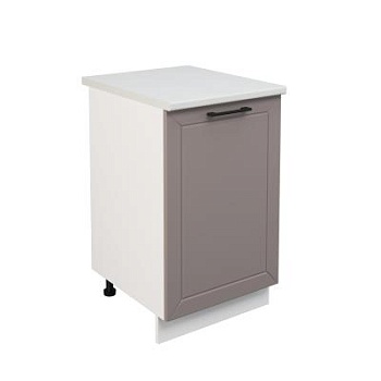 Шкаф нижний ШН 500 Корпус: ЛДСП белый 16мм; фасад: фрезеровка Кельн, МДФ софт тоффи 16мм