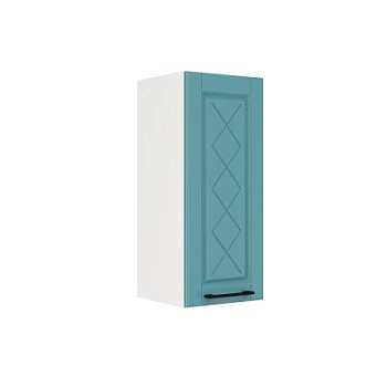 Шкаф верхний ШВ 300 Корпус: ЛДСП белый 16мм; фасад: фрезеровка Барселона, МДФ морское дерево 16мм