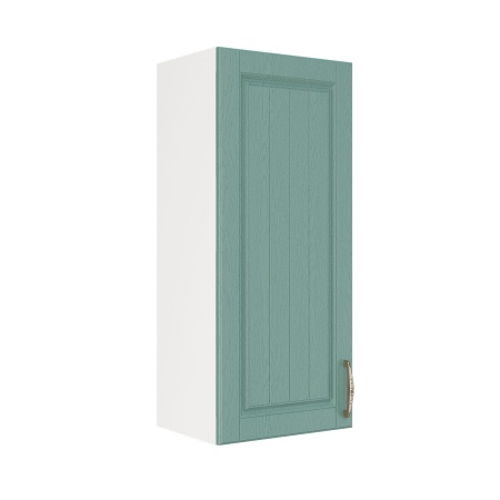 Шкаф верхний (премьер) ШВ 400Н Корпус: ЛДСП белый 16мм; фасад: фрезеровка Лондон, МДФ дуб изумруд 16мм