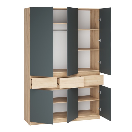 мс для прихожей Стоуби ШК-1500 дуб крафт золотой/серый графит