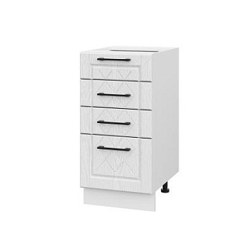 Шкаф нижний с ящиками ШНЯ 400 Барселона белый массив (МДФ 16мм МС София)