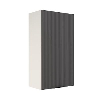 Шкаф верхний (премьер) ШВ 500Н Корпус: ЛДСП белый 16мм; фасад: фрезеровка Норд Line, МДФ софт смок 16 мм