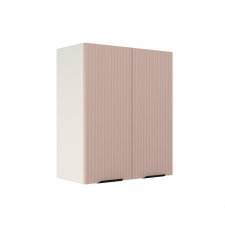 Шкаф верхний ШВ 600 Корпус: ЛДСП белый 16мм; фасад: фрезеровка Норд Line, МДФ софт какао 16 мм