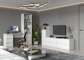 Модульная гостиная Айден Белый