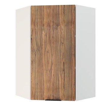 Шкаф верхний угловой (премьер)  ШВУ 600Н Корпус: ЛДСП белый 16мм; фасад: фрезеровка Норд, МДФ орех канадский 16 мм Шкаф верхний угловой (премьер)  ШВУ 600Н Корпус: ЛДСП белый 16мм; фасад: фрезеровка Норд, МДФ орех канадский 16 мм