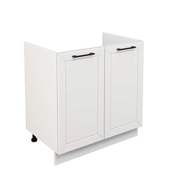 Шкаф нижний под мойку ШНМ 800 Корпус: ЛДСП белый 16мм; фасад: фрезеровка Кельн, МДФ софт пломбир 16 мм Шкаф нижний под мойку ШНМ 800 Корпус: ЛДСП белый 16мм; фасад: фрезеровка Кельн, МДФ софт пломбир 16 мм