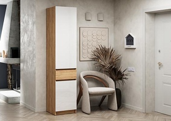 мс для прихожей Стоуби ШК-500 Дуб Крафт золотой / Глянец белый мс для прихожей Стоуби ШК-500 Дуб Крафт золотой / Глянец белый