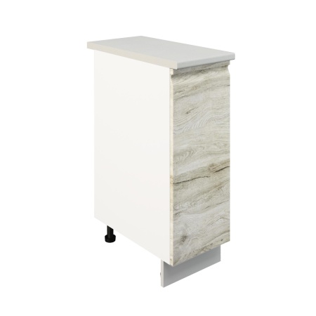 Шкаф нижний ШН 300 Корпус: ЛДСП белый 16мм; фасад: фрезеровка Бруклин, МДФ клен скандинавский 16 мм