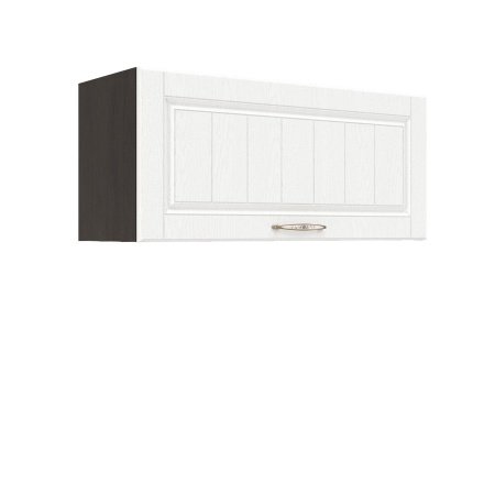 Шкаф верхний горизонтальный ШВГ 800 Корпус: ЛДСП венге 16мм; фасад: фрезеровка Лондон, МДФ дуб белый 16мм