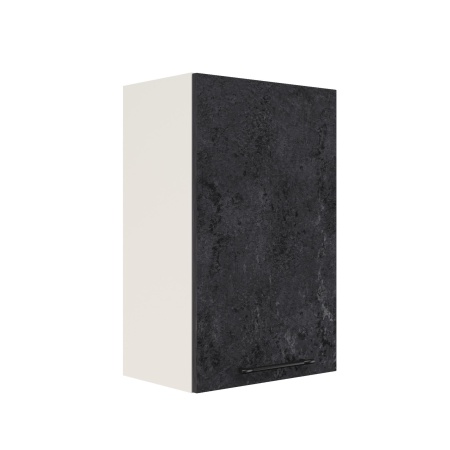 Шкаф верхний ШВ 450 Корпус: ЛДСП белый 16мм; фасад: фрезеровка Нувель, МДФ бетон черный 16мм Шкаф верхний ШВ 450 Корпус: ЛДСП белый 16мм; фасад: фрезеровка Нувель, МДФ бетон черный 16мм
