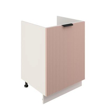 Шкаф нижний под мойку ШНМ 600-1 Корпус: ЛДСП белый 16мм; фасад: фрезеровка Норд Line, МДФ софт какао 16 мм