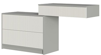 СЕЛЕНА Комод-консоль КМ-001 (МДФ Комплект) Корпус - Шиншилла Серая  Фасад МДФ - матовая Кварц Грей Софт