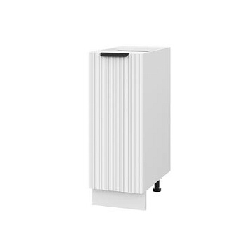 Шкаф нижний ШН 300 Корпус: ЛДСП белый 16мм; фасад: фрезеровка Норд Line, МДФ софт пломбир 16 мм