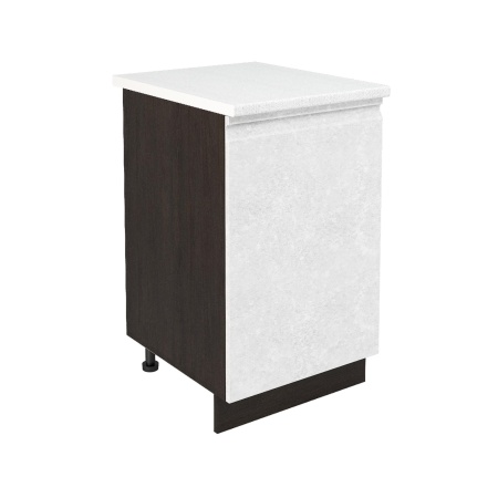 Шкаф нижний ШН 500 Корпус: ЛДСП венге 16мм; фасад: фрезеровка Бруклин, МДФ бетон белый 16мм