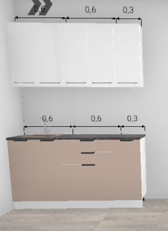 Кухня Олива Глянец шоколад / Глянец белый 1,5 м (4592)