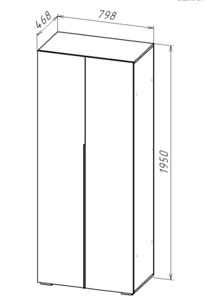 АЙРИ Шкаф ШК-002 (2ств.) Корпус - Кашемир 2,75