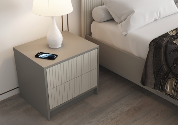 СЕЛЕНА Тумба прикроватная ТМ-001 (МДФ Комплект) Корпус - Шиншилла Серая  Фасад МДФ - матовая Кварц Грей Софт СЕЛЕНА Тумба прикроватная ТМ-001 (МДФ Комплект) Корпус - Шиншилла Серая  Фасад МДФ - матовая Кварц Грей Софт