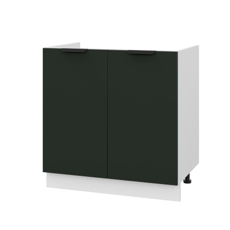 Шкаф нижний под мойку ШНМ 800 Корпус: ЛДСП белый 16мм; фасад: фрезеровка Норд, МДФ софт пихтовый зеленый 16 мм
