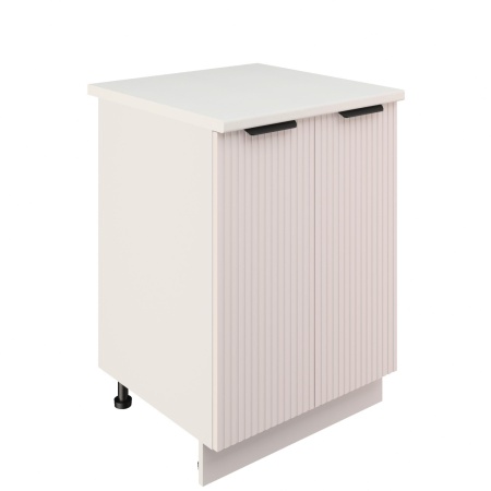 Шкаф нижний ШН 600 Корпус: ЛДСП белый 16мм; фасад: фрезеровка Норд Line, МДФ софт даймонд 16 мм