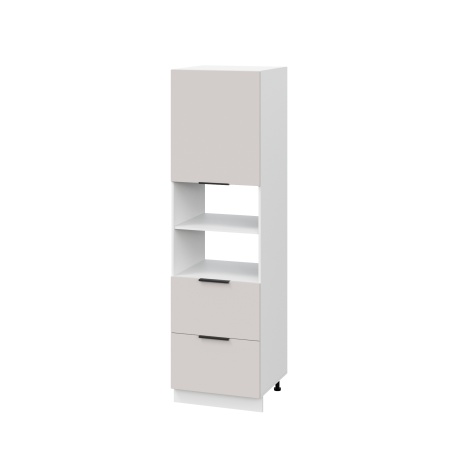 Пенал (премьер) ПД600Н-12Я Корпус: ЛДСП белый 16мм; фасад: фрезеровка Оливия, МДФ моно керамика 16 мм