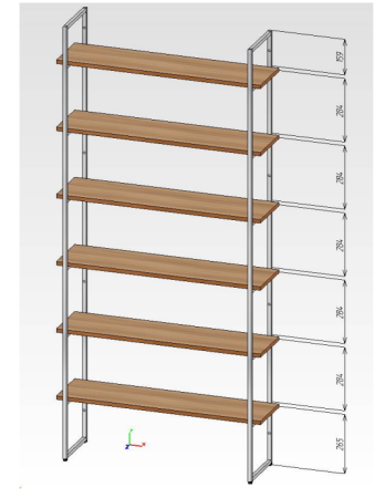 ЛОФТ Стеллаж СЖ-001 Корпус - Дуб Крафт золотой