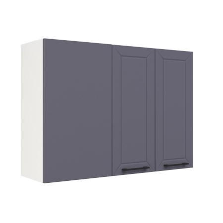 Шкаф верхний угловой ШВУП 1000 Корпус: ЛДСП белый 16мм; фасад: фрезеровка Кельн, МДФ софт смок 16мм