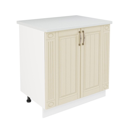 Шкаф нижний декор Лондон ШНД 800 Белый/дуб крем